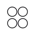 Back Camera Bezel Ring Only For iPhone 11 / 12 / 12 Mini  (2 Piece Set) (Black)