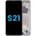 LCD Assembly With Frame (Without FingerPrint Sensor) For Samsung Galaxy S21 5G (Aftermarket: Incell) (Phantom White)