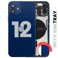 Задня кришка з малими деталями для iPhone 12 (EU / Global Version) (Used OEM Pull: Grade C) (синій)