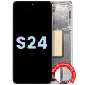 Дисплейний модуль (OLED) з рамкою для Samsung Galaxy S24 5G (US & International Version) (Service Pack) (Marble Grey)