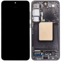 Дисплейний модуль (OLED) з рамкою для Samsung Galaxy S24 5G (US & International Version) (Service Pack) (Onyx Black)