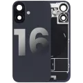 Заднє скло з магнітом MagSafe, NFC і шлейфом спалаху для iPhone 16 (Used OEM Pull: Grade B) (чорний)