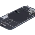 Заднє скло з магнітом MagSafe, NFC і шлейфом спалаху для iPhone 16 (Used OEM Pull: Grade B) (чорний)