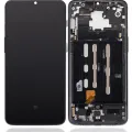 OLED Assembly With Frame For OnePlus 6T (A6010 / A6013) (Aftermarket Plus) (Mirror Black)