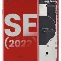 Back Housing W/ Small Parts For iPhone SE (2022) (Used OEM Pull: Grade B) (Red)