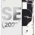 Back Housing W/ Small Components Pre-Installed For iPhone SE (2022) (Used OEM Pull: Grade C) (Starlight)