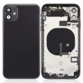 Back Housing W/ Small Components Pre-Installed For iPhone 11 (No Logo) (Aftermarket Plus) (Black)