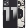 Back Housing W/ Small Components Pre-Installed For iPhone 11 (No Logo) (Aftermarket Plus) (Black)