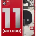 Back Housing W/ Small Components Pre-Installed For iPhone 11 (No Logo) (Aftermarket Plus) (Red)