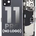 Back Housing W/ Small Components Pre-Installed For iPhone 11 Pro (No Logo) (Aftermarket Plus) (Space Gray)