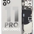 Back Housing W/ Small Components Pre-Installed For iPhone 11 Pro (No Logo) (Aftermarket Plus) (Silver)