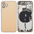 Back Housing W/ Small Components Pre-Installed For iPhone 11 Pro (No Logo) (Aftermarket Plus) (Gold)