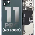 Back Housing W/ Small Components Pre-Installed For iPhone 11 Pro (No Logo) (Aftermarket Plus) (Midnight Green)