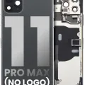 Back Housing W/ Small Components Pre-Installed For iPhone 11 Pro Max (No Logo) (Aftermarket Plus) (Space Gray)