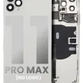 Back Housing W/ Small Components Pre-Installed For iPhone 11 Pro Max (No Logo) (Aftermarket Plus) (Silver)