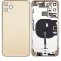 Back Housing W/ Small Components Pre-Installed For iPhone 11 Pro Max (No Logo) (Aftermarket Plus) (Gold)