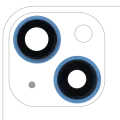 Back Camera Lens With Bracket & Bezel For iPhone 13 / 13 Mini (2 Piece Set) (Aftermarket Plus) (Blue)
