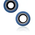 Back Camera Lens With Bracket & Bezel For iPhone 13 / 13 Mini (2 Piece Set) (Aftermarket Plus) (Blue)