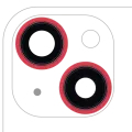 Back Camera Lens With Bracket & Bezel For iPhone 13 / 13 Mini (2 Piece Set) (Aftermarket Plus) (Red)