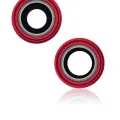 Back Camera Lens With Bracket & Bezel For iPhone 13 / 13 Mini (2 Piece Set) (Aftermarket Plus) (Red)