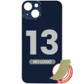 Back Glass With 3M Adhesive For iPhone 13 (No Logo / Large Camera Hole) (Midnight)