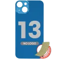 Back Glass With 3M Adhesive For iPhone 13 (No Logo / Large Camera Hole) (Blue)