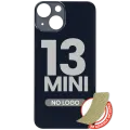 Back Glass With 3M Adhesive For iPhone 13 Mini (No Logo / Large Camera Hole) (Midnight)