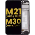 OLED Assembly With Frame For Samsung Galaxy M21 (M215 / 2020) / M30 (M305 / 2019) (Refurbished) (Black)