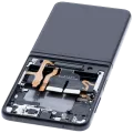Inner OLED Assembly With Frame Compatible For Samsung Galaxy Z Flip 3 5G (US & International) (Aftermarket Plus) (Phantom Black)