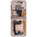 Inner OLED Assembly With Frame Compatible For Samsung Galaxy Z Flip 4 5G (F721) (US & International Version) (Aftermarket Plus) (Pink Gold)