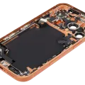 Back Housing W/ Charging Port Flex & Small Parts Compatible For iPhone 17 Pro (US Version) (Used OEM Pull: Grade A) (Cosmic Orange)