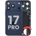 Back Housing W/ Charging Port Flex & Small Parts Compatible For iPhone 17 Pro (US Version) (Used OEM Pull: Grade A) (Deep Blue)