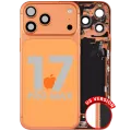 Back Housing W/ Charging Port Flex & Small Parts Compatible For iPhone 17 Pro Max (US Version) (Used OEM Pull: Grade A) (Cosmic Orange)