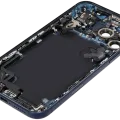 Back Housing W/ Charging Port Flex & Small Parts Compatible For iPhone 17 Pro Max (US Version) (Used OEM Pull: Grade A) (Deep Blue)