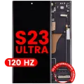 Дисплейний модуль (OLED) з рамкою для Samsung Galaxy S23 Ultra (US & International) (Aftermarket Pro) (120Hz) (Phantom Black)