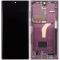 OLED Assembly With Frame For Samsung Galaxy S22 Ultra 5G (US & International Version) (Aftermarket Pro) (120Hz) (Burgundy)