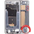 Mid-Frame Housing Compatible For Samsung Galaxy S25 Edge 5G (US & International Version) (Titanium Icyblue / Titanium Silver)