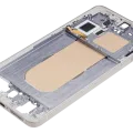 Mid-Frame Housing Compatible For Samsung Galaxy S25 Edge 5G (US & International Version) (Titanium Icyblue / Titanium Silver)