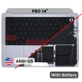 Top Case with Battery and Keyboard (ANSI US) For MacBook Pro 14" A3434 (2025) (Genuine OEM) (Silver)