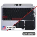 Top Case with Battery and Keyboard (ANSI US) For MacBook Pro 14" A3434 (2025) (Genuine OEM) (Silver)