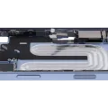 Mid-Frame Housing W/ Charging Port Flex & Small Parts For iPhone 17 (US Version) (Used OEM Pull: Grade A) (Mist Blue)