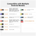 Кабель живлення YCS D02 для OPPO Find X2 (2020) / Find X5 (2022) / Find X7 (2024) / Huawei Mate 30 / Mate 40 / Mate 50 Pro / Pura 70 / Xiaomi 14 / Samsung Galaxy S20 / S22 / S23 (Android & Harmony OS Models)