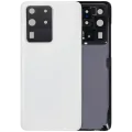 Back Cover Glass With Camera Lens For Samsung Galaxy S20 Ultra 5G (No Logo) (Aftermarket Plus) (Cloud White)