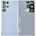 Back Cover Glass With Camera Lens For Samsung Galaxy S22 Ultra 5G (No Logo) (Aftermarket Plus) (Sky Blue)