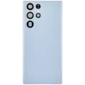 Back Cover Glass With Camera Lens For Samsung Galaxy S22 Ultra 5G (No Logo) (Aftermarket Plus) (Sky Blue)