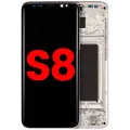 OLED Assembly With Frame For Samsung Galaxy S8 (Aftermarket Plus) (Arctic Silver)