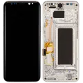 OLED Assembly With Frame For Samsung Galaxy S8 (Aftermarket Plus) (Arctic Silver)