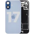 Заднє скло з магнітом MagSafe, NFC і шлейфом спалаху для iPhone 17 (Used OEM Pull: Grade A) (Mist Blue)