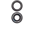 Back Camera Lens With Bracket & Bezel For iPhone 16 / 16 Plus (2 Piece Set) (Premium) (Black)