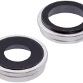 Back Camera Lens With Bracket & Bezel For iPhone 16 / 16 Plus (2 Piece Set) (Premium) (White)